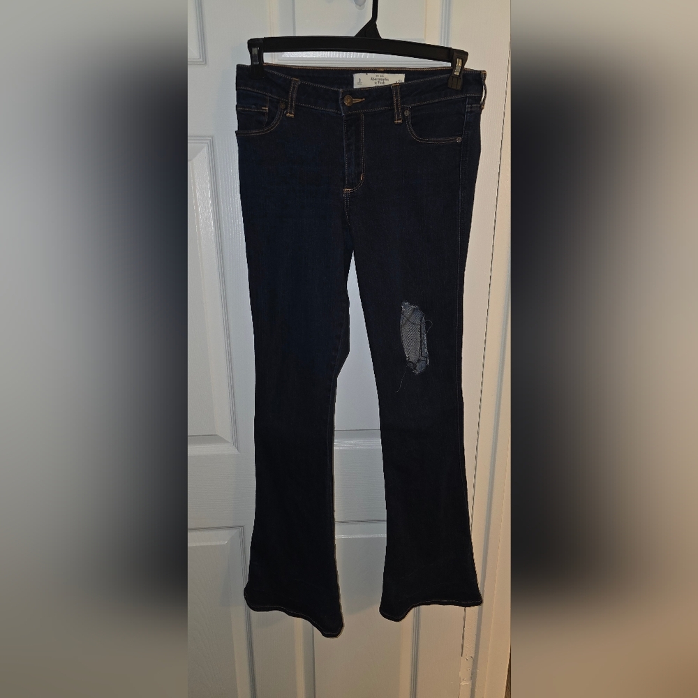 Abercrombie & Fitch Dark Wash Distressed Jeans
